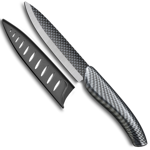 Couteau de cuisine lame 15 cm céramique manche carbone de qualité